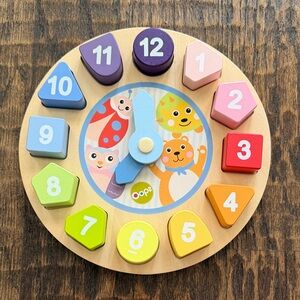 Oops Wooden Teaching Clock Preschool Time Activity My Clock Blocks Puzzle